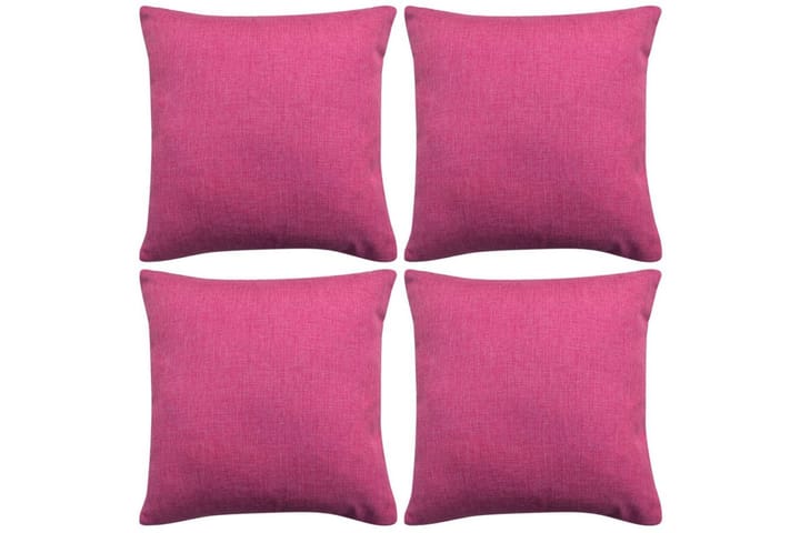 Tyynynpäällinen Pellavatyylinen Pinkki 4kpl 40x40 cm - Pinkki - Kodintekstiilit - Tyyny & torkkupeitto - Tyynynpäälliset