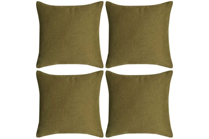 Tyynynpäällinen Pellavatyylinen Vihreä 4kpl 50 x 50 cm - Vihreä - Kodintekstiilit & matot - Tyyny & torkkupeitto - Tyynynpäälliset