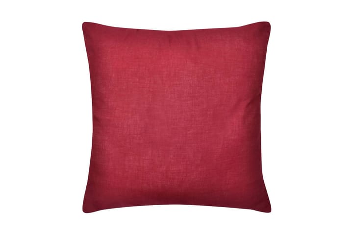 Viininpunainen Tyynynpäällinen Puuvilla 4kpl 50 x 50 cm - Punainen - Kodintekstiilit - Verhot - Sivuverho - Verho nauhakujalla
