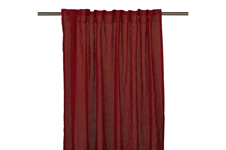 Pitkä verho Caroline Monitoiminauha 2-pak 240 cm Punainen - Fondaco - Kodintekstiilit - Verhot - Sivuverho - Verho solmimisnauhoilla
