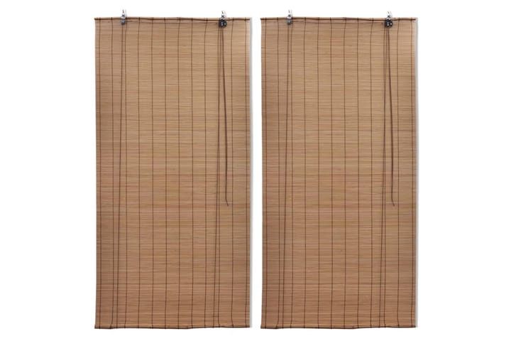 Bambu rullaverhot 2 kpl 80 x 160 cm ruskea - Ruskea - Kodintekstiilit - Verhot
