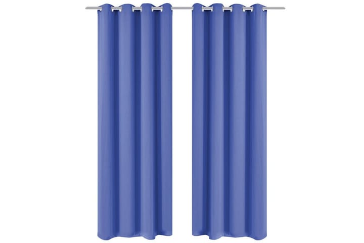 Pimennysverhot purjerenkailla 2 kpl 135x245 cm Sininen - Sininen - Kodintekstiilit & matot - Verhot