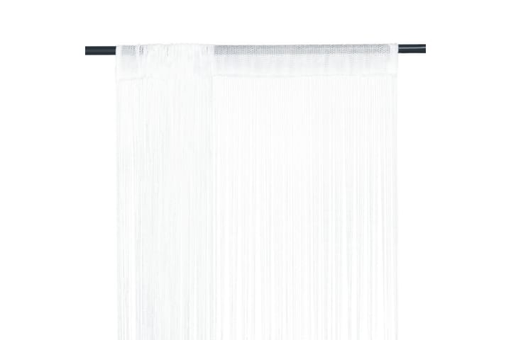 String-verhot 2 kpl 100x250 cm Valkoinen - Valkoinen - Kodintekstiilit & matot - Verhot - Pimennysverhot