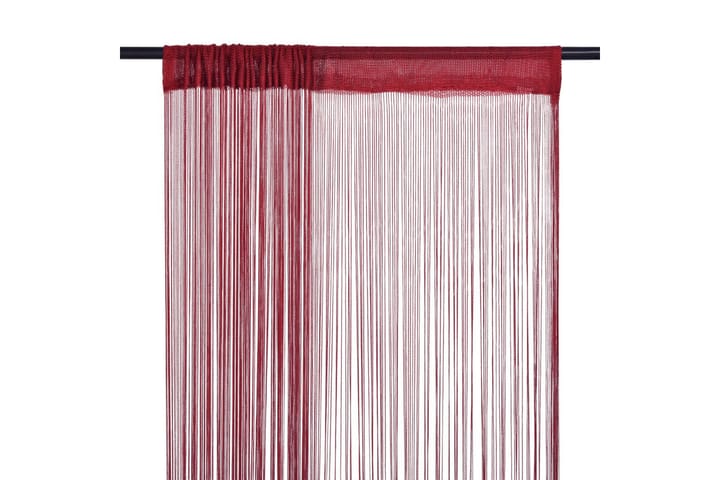 String-verhot 2 kpl 140x250 cm Viininpunainen - Punainen - Kodintekstiilit - Verhot - Sivuverho - Verho solmimisnauhoilla