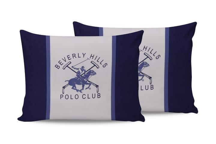 Tyynyliina Beverly Hills Polo Club 50x70 cm 2-pak - Valkoinen/Sininen - Kodintekstiilit - Vuodevaatteet