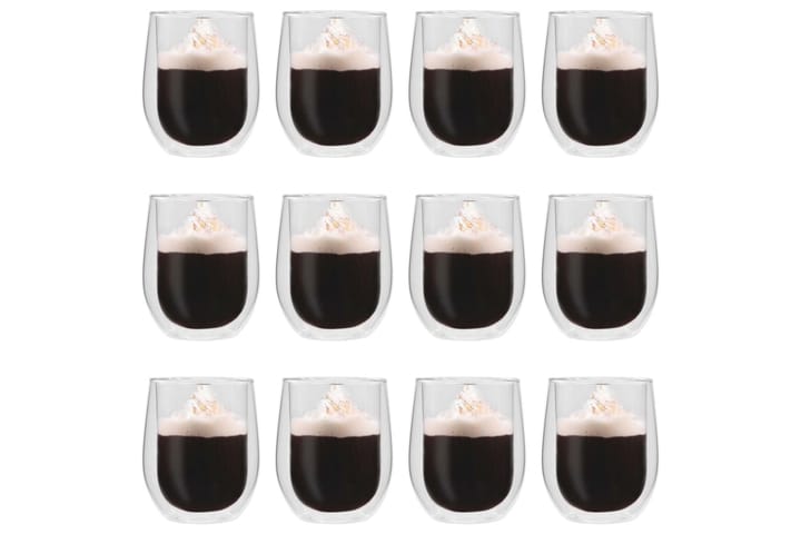 Tuplaseinäiset teelasit 12 kpl 320 ml - Läpinäkyvä - Kotitalous - Tarjoilu & kattaus - Mukit & kupit - Espressokuppi & espressomuki