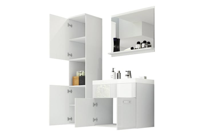 Kylpyhuonesetti Carignan - Valkoinen/Harmaa - Kylpyhuone - Kylpyhuonekalusteet - Kylpyhuonekalustepaketit
