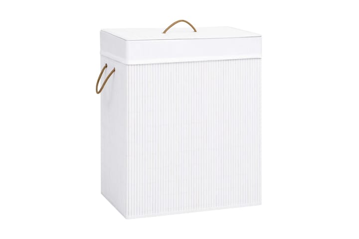 Bambu pyykkikori valkoinen 100 l - Huonekalut - Säilytys - Säilytyslaatikot & korit