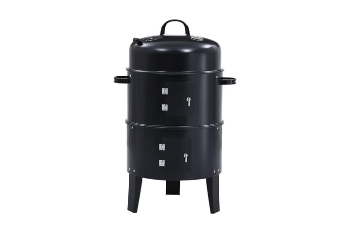3-in-1 hiilisavustin BBQ-grilli 40x80 cm - Musta - Piha & ulkoaltaat - Grillaus - Savustin & savugrilli