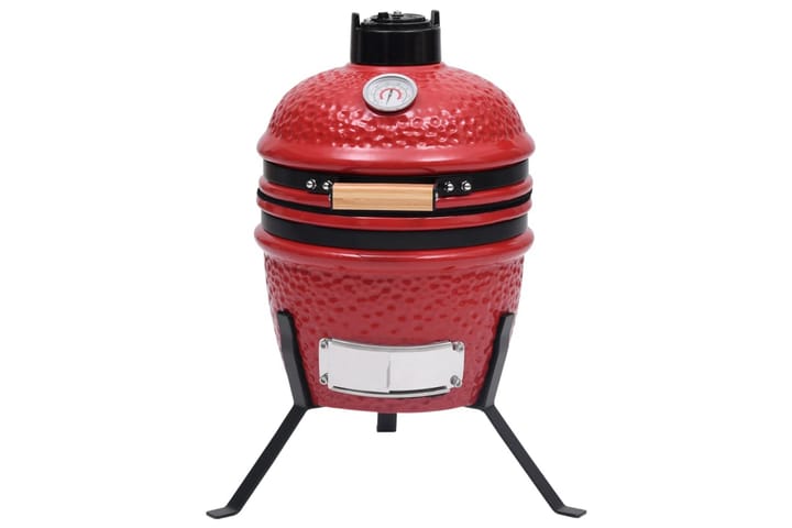 Kamado 2-in-1 grilli/savustin keramiikka 56 cm punainen - Punainen - Piha & ulkoaltaat - Grillaus - Savustin & savugrilli