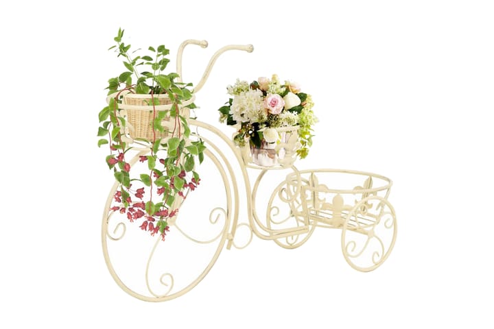 Kukkateline polkupyörän muotoinen vintagetyylinen metalli - Valkoinen - Piha - Kukkaruukut - Kukkahyllyt & kukkatelineet