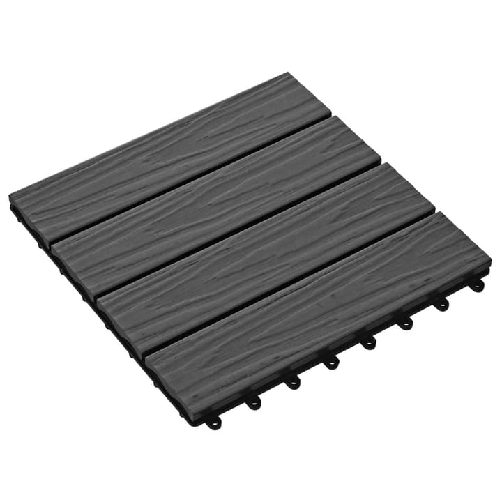 Lattialaatat 11 kpl puumuovikomposiitti 30x30 cm 1m² musta - Musta - Talo & remontointi - Rakentaminen - Lattiat & seinät & katot - Lattia