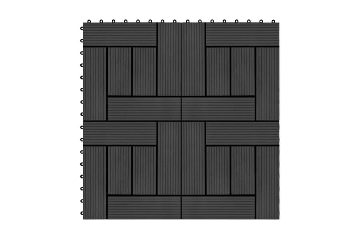 Lattialaatat 11 kpl puumuovikomposiitti 30x30 cm 1m² musta - Musta - Puutarhakalusteet - Parveke - Parvekkeen lattia - Ritilä parvekkeelle