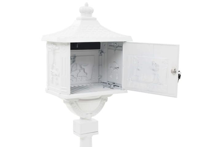 Postilaatikko pylväsmalli alumiini ruostumaton valkoinen - Valkoinen - Piha & ulkoaltaat - Piha-alue - Puutarhakoristeet & pihatarvikkeet - Postilaatikot - Postilaatikko