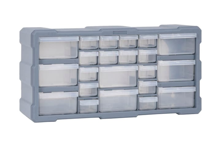 Monilaatikko järjestelijä 22 laatikolla 49x16x25,5 cm - Harmaa - Talo & remontointi - Rakentaminen - Naulat, ruuvit & kiinnitys - Tarvikkeiden säilytys