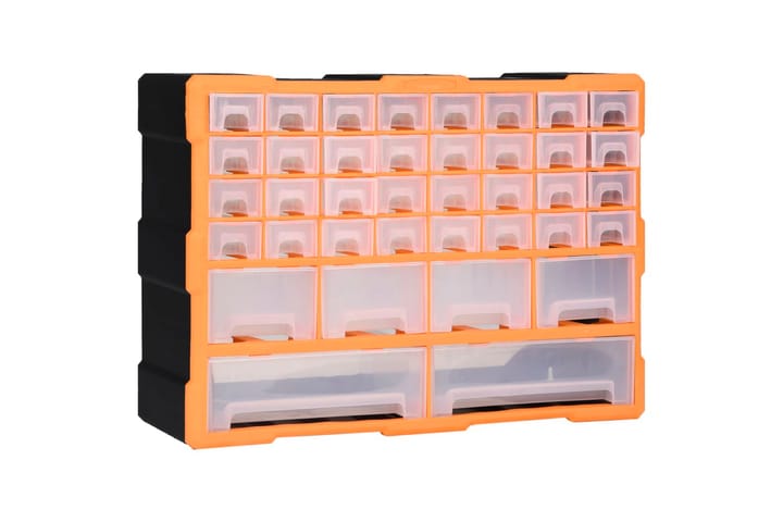 Monilaatikko järjestelijä 40 laatikolla 52x16x37,5 cm - Oranssi - Piha & ulkoaltaat - Piha-alue - Ulkosäilytys - Autotallin sisustus & säilytys