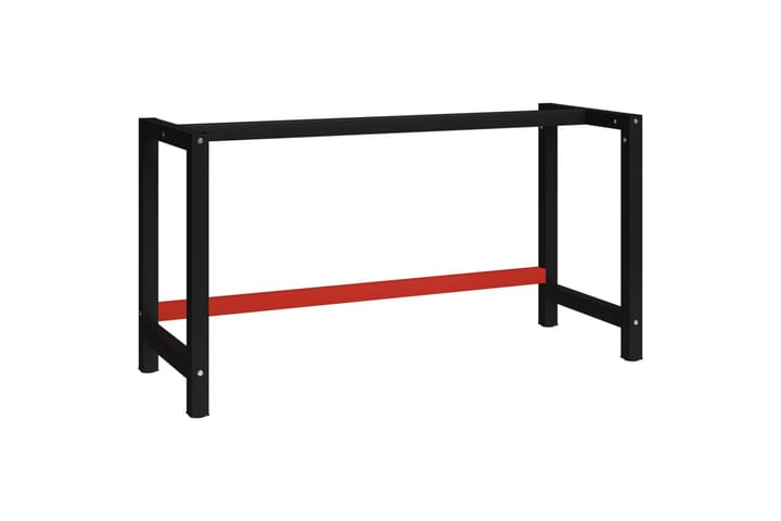 Työpöydän runko metalli 150x57x79 cm musta ja punainen - Musta - Piha & ulkoaltaat - Piha-alue - Ulkosäilytys - Autotallin sisustus & säilytys