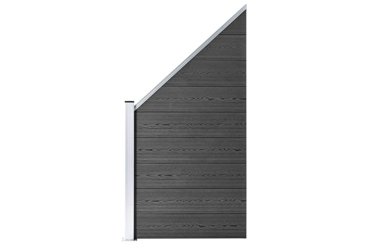 Aitapaneelisarja WPC  1311x(105-186) cm musta - Musta - Piha - Puutarhakoristeet & pihatarvikkeet - Aidat & portit