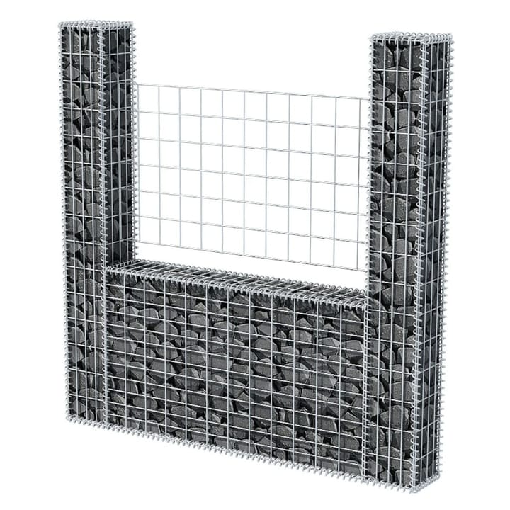 Kivikori U-muoto galvanoitu teräs 160x20x150 cm - Hopea - Piha - Puutarhakoristeet & pihatarvikkeet - Aidat & portit