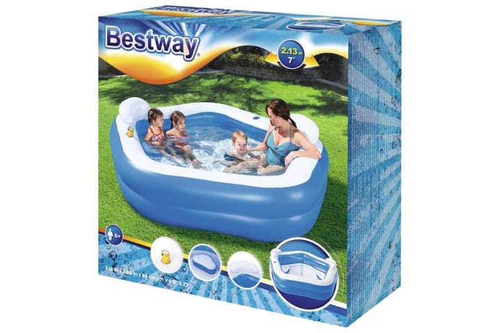 Bestway Family Fun Lounge uima-allas 213x206x69 cm - Piha & ulkoaltaat - Uima-allas, poreallas & sauna - Uima-allas - Maanpinta-allas