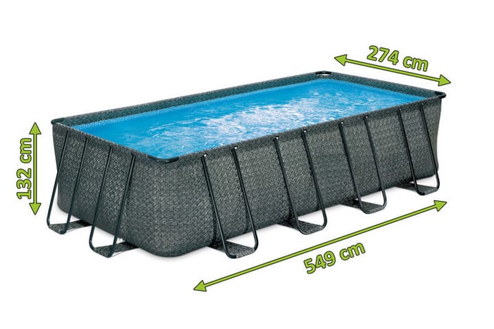 OUTTECH Premium FRAME Pool PVC/Teräs 549x274x132 Suorakaide - Piha & ulkoaltaat - Uima-allas, poreallas & sauna - Uima-allas - Maanpinta-allas