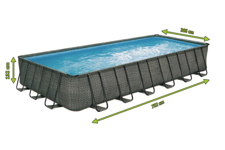 OUTTECH Premium FRAME Pool PVC/Teräs 732x366x132 Suorakaide - Piha & ulkoaltaat - Uima-allas, poreallas & sauna - Uima-allas - Maanpinta-allas