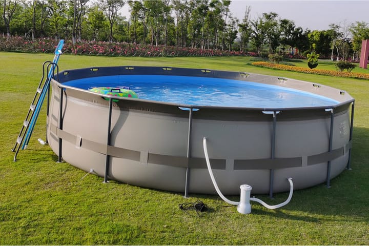 OUTTECH Premium Pool Teräs/PVC 610x132 cm Pyöreä - Piha & ulkoaltaat - Uima-allas, poreallas & sauna - Uima-allas - Maanpinta-allas