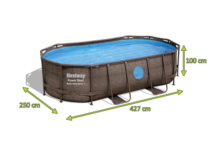 Power Steel Swim Vista Pool - Ruskea - Piha & ulkoaltaat - Uima-allas, poreallas & sauna - Uima-allas - Maanpinta-allas