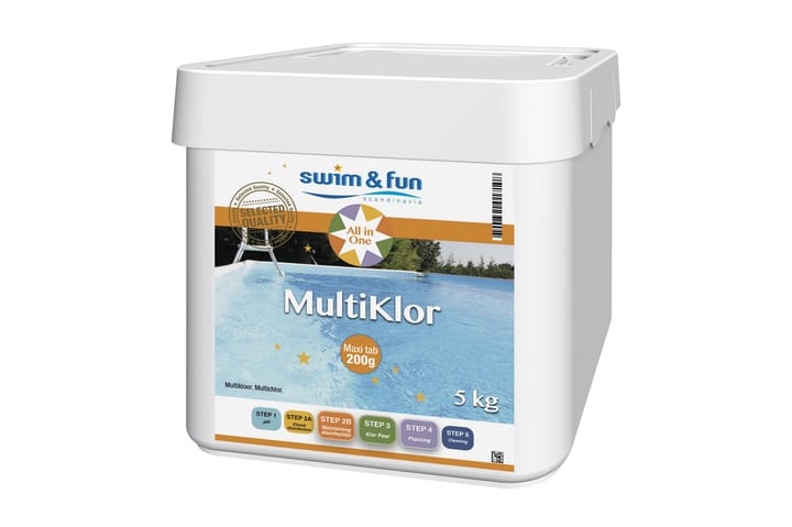Multikloori 5 kg stabiloitu kloori - Piha & ulkoaltaat - Uima-allas, poreallas & sauna - Uima-altaan & porealtaan puhdistus - Allaskemikaalit & klooritabletit