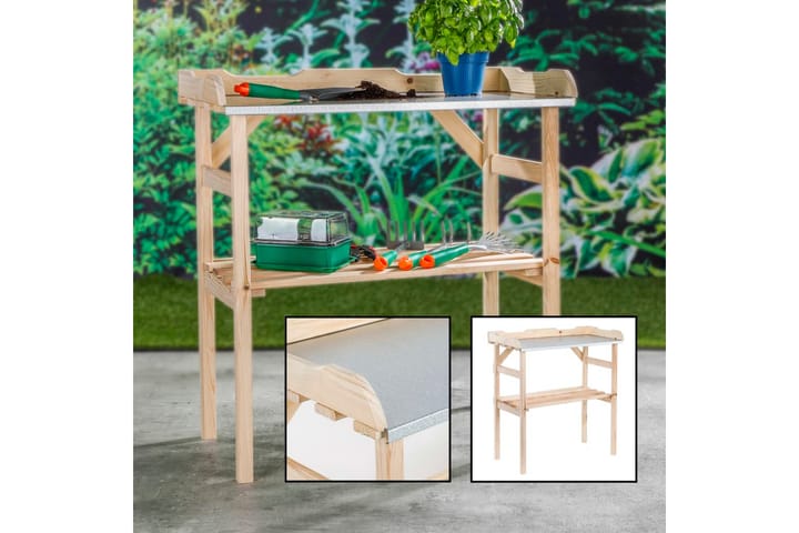 HI Istutuspöytä puu 82x38x78 cm - Piha & ulkoaltaat - Viljely & puutarhanhoito - Kasvihuone - Istutuspöydät
