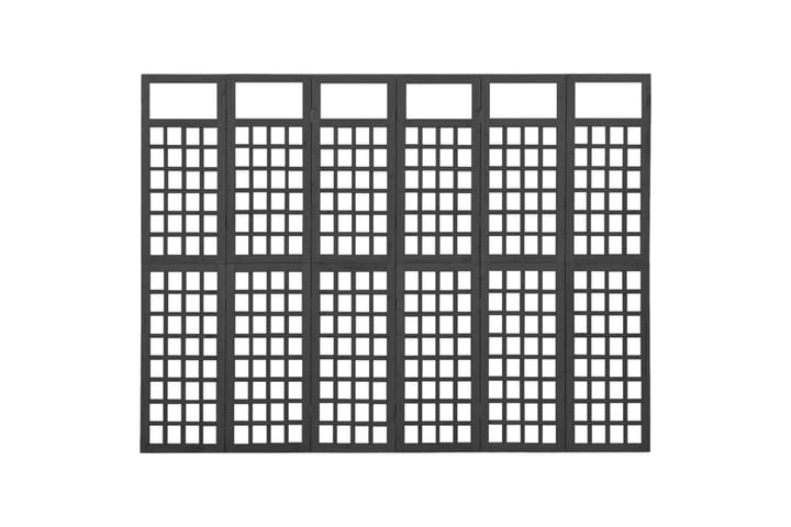 Tilanjakaja/säleikkö 6 paneelia täysi kuusi 242,5x180 cm - Musta - Piha & ulkoaltaat - Viljely & puutarhanhoito - Kasvihuone - Kasvihuonetarvikkeet