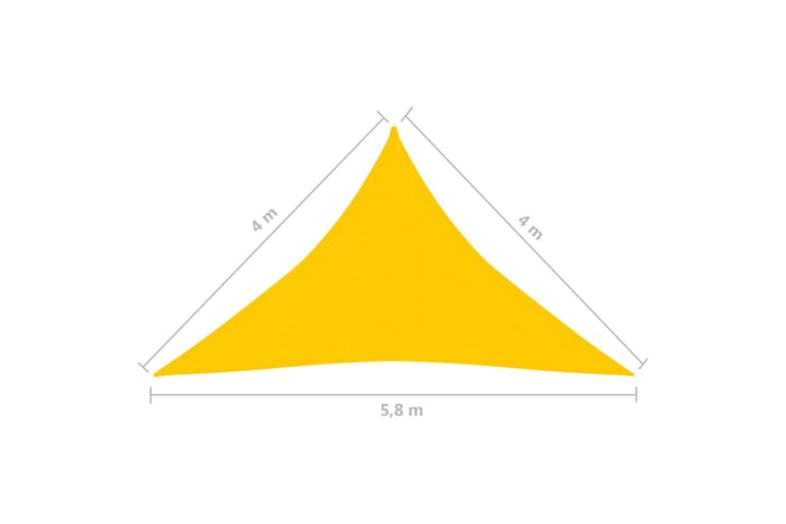 Aurinkopurje 160 g/m² keltainen 4x4x5,8 m HDPE - Keltainen - Puutarhakalusteet - Aurinkosuojat - Aurinkopurjeet