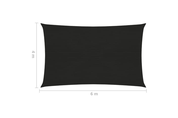 Aurinkopurje 160 g/m² musta 4x6 m HDPE - Musta - Puutarhakalusteet - Aurinkosuoja - Aurinkopurje