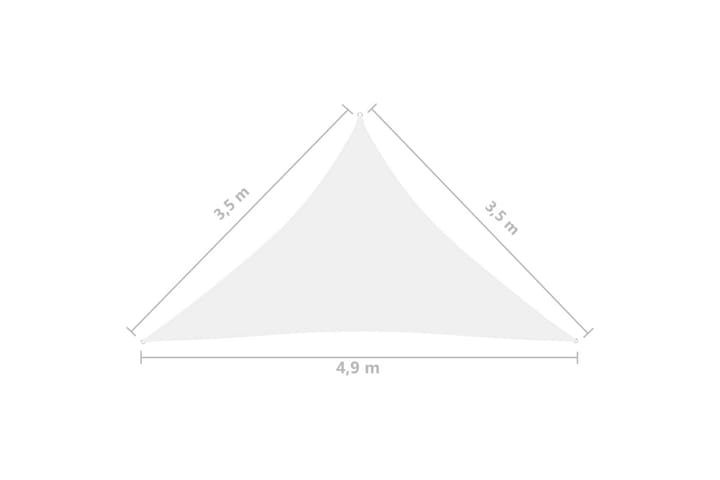 Aurinkopurje Oxford-kangas kolmio 3,5x3,5x4,9 m valkoinen - Valkoinen - Puutarhakalusteet - Aurinkosuojat - Aurinkopurjeet