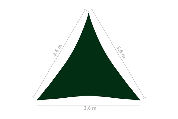 Aurinkopurje Oxford-kangas kolmio 3,6x3,6x3,6 m tummanvihreä - Vihreä - Puutarhakalusteet - Aurinkosuojat - Aurinkopurjeet