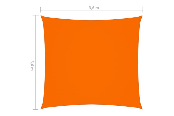 Aurinkopurje Oxford-kangas neliö 3,6x3,6 m oranssi - Oranssi - Puutarhakalusteet - Aurinkosuojat - Aurinkopurjeet