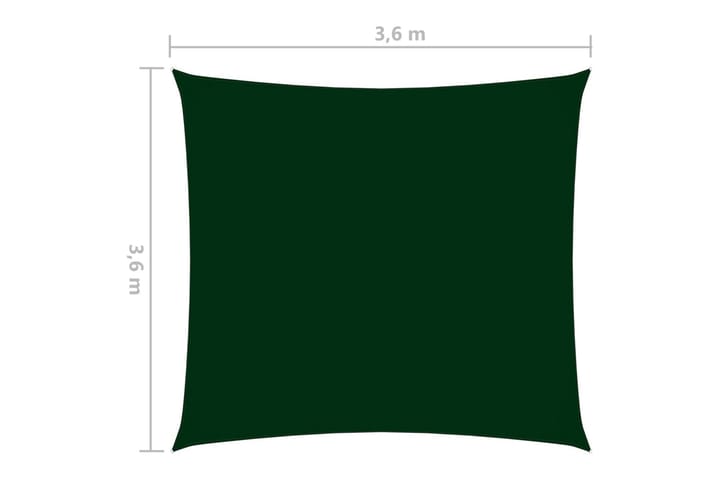 Aurinkopurje Oxford-kangas neliö 3,6x3,6 m tummanvihreä - Vihreä - Puutarhakalusteet - Aurinkosuojat - Aurinkopurjeet
