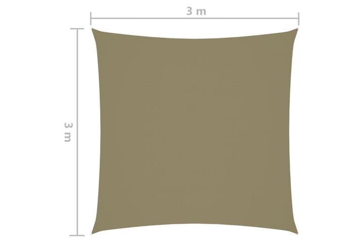 Aurinkopurje Oxford-kangas neliönmuotoinen 3x3 m beige - Puutarhakalusteet - Aurinkosuoja - Aurinkopurje