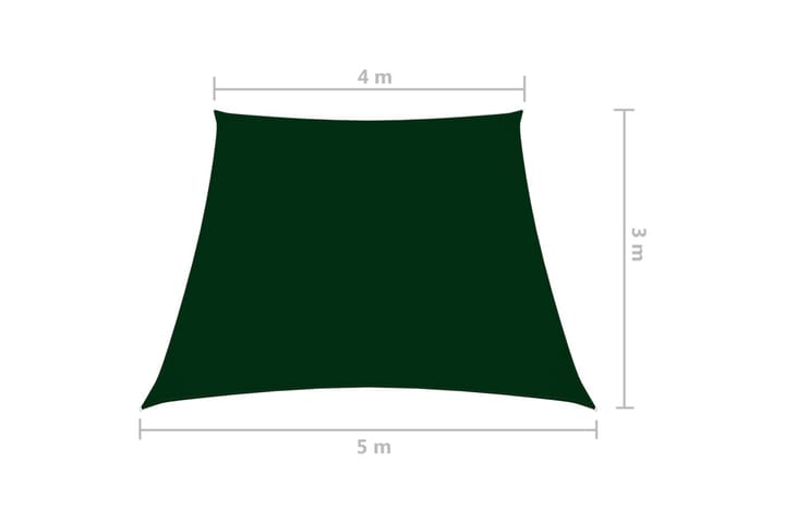 Aurinkopurje Oxford-kangas puolisuunnikas 4/5x3 m - Tummanvihreä - Puutarhakalusteet - Aurinkosuojat - Aurinkopurjeet