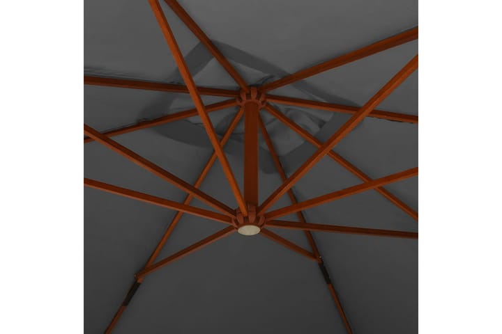 Riippuva aurinkovarjo puupylväällä 400x300 cm antrasiitti - Antrasiitti - Puutarhakalusteet - Aurinkosuoja - Aurinkovarjo - Parvekevarjo