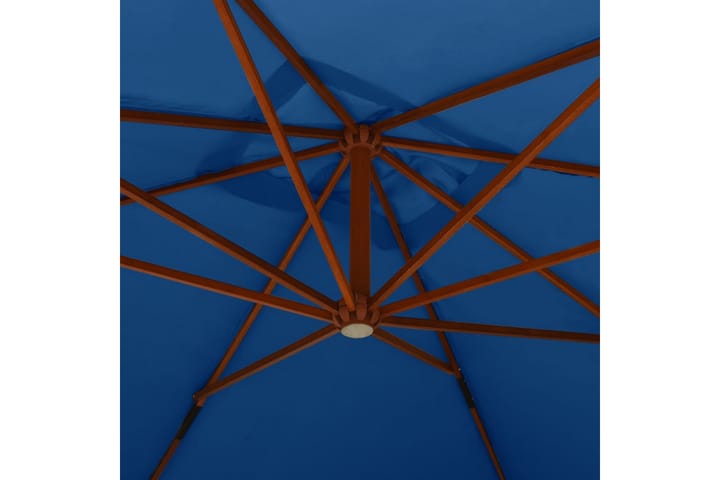 Riippuva aurinkovarjo puupylväällä 400x300 cm taivaansininen - Sininen - Puutarhakalusteet - Aurinkosuoja - Aurinkovarjo - Parvekevarjo