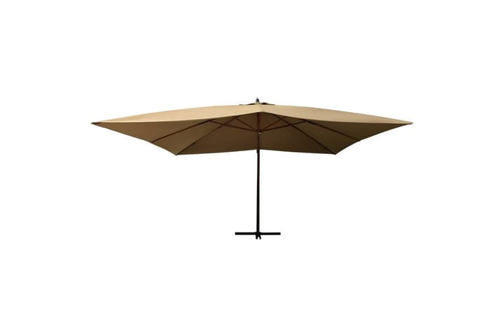Riippuva aurinkovarjo puupylväällä 400x300 cm taupe - Taupe - Puutarhakalusteet - Aurinkosuoja - Aurinkovarjo - Parvekevarjo