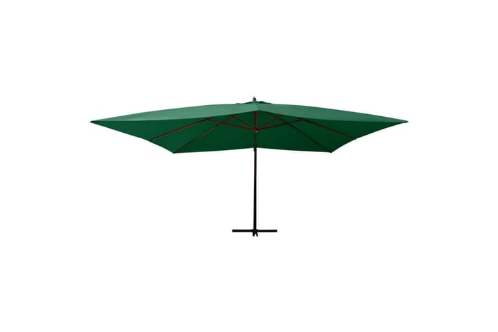 Riippuva aurinkovarjo puupylväällä 400x300 cm vihreä - Vihreä - Puutarhakalusteet - Aurinkosuojat - Aurinkovarjo - Parvekevarjo
