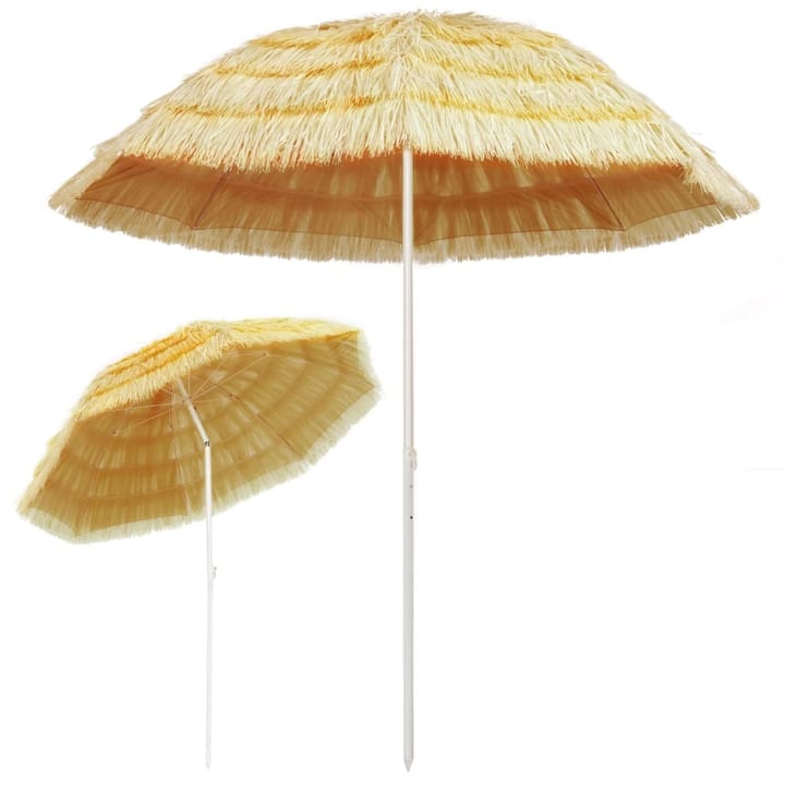 Rantavarjo luonnollinen 240 cm Havaijityyli - Beige - Puutarhakalusteet - Aurinkosuoja - Aurinkovarjo
