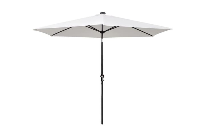 LED Ulokepalkki Päivänvarjo 3 m Hiekanvaalea - Valkoinen - Puutarhakalusteet - Aurinkosuojat - Aurinkovarjo - Riippuva aurinkovarjo