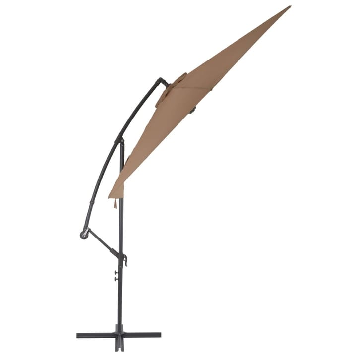 Riippuva aurinkovarjo alumiinipylväällä 300 cm ruskeanharmaa - Ruskea - Puutarhakalusteet - Aurinkosuoja - Aurinkovarjo - Riippuva aurinkovarjo