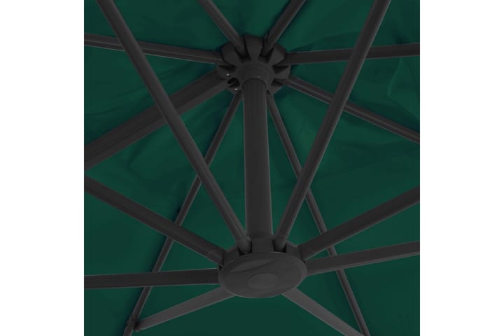 Riippuva aurinkovarjo alumiinipylväällä 300x300 cm vihreä - Puutarhakalusteet - Aurinkosuoja - Aurinkovarjo - Riippuva aurinkovarjo