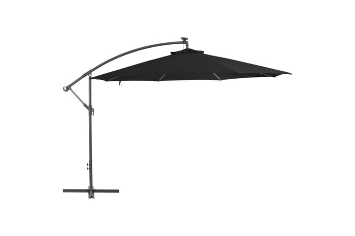 Riippuva aurinkovarjo alumiinipylväällä 350 cm musta - Musta - Puutarhakalusteet - Aurinkosuojat - Aurinkovarjot - Riippuva aurinkovarjo