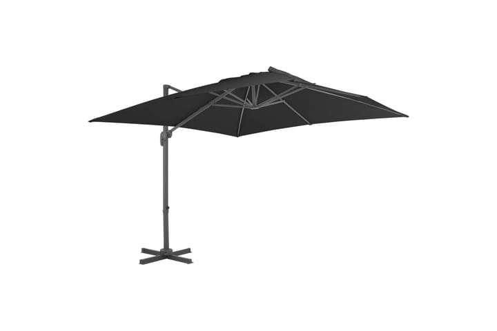 Riippuva aurinkovarjo alumiinipylväällä 3x3 m musta - Musta - Puutarhakalusteet - Aurinkosuojat - Aurinkovarjot - Riippuva aurinkovarjo