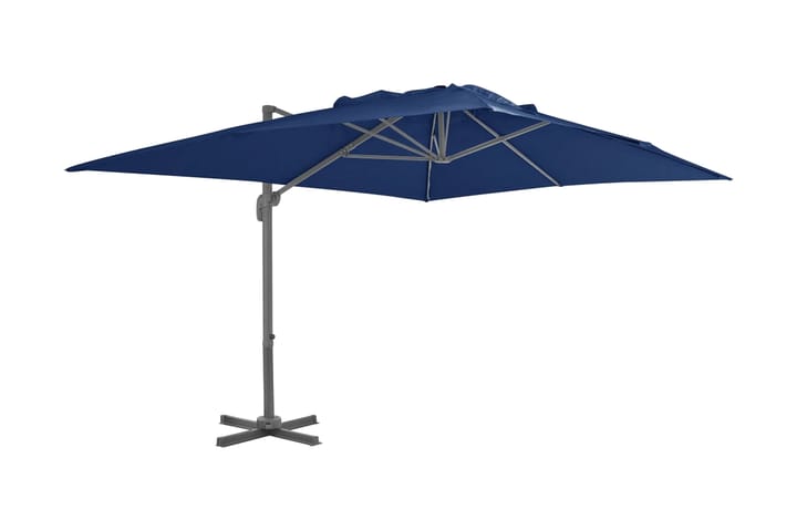 Riippuva aurinkovarjo alumiinipylväällä 4x3 m azurinsininen - Sininen - Puutarhakalusteet - Aurinkosuoja - Aurinkovarjo - Riippuva aurinkovarjo